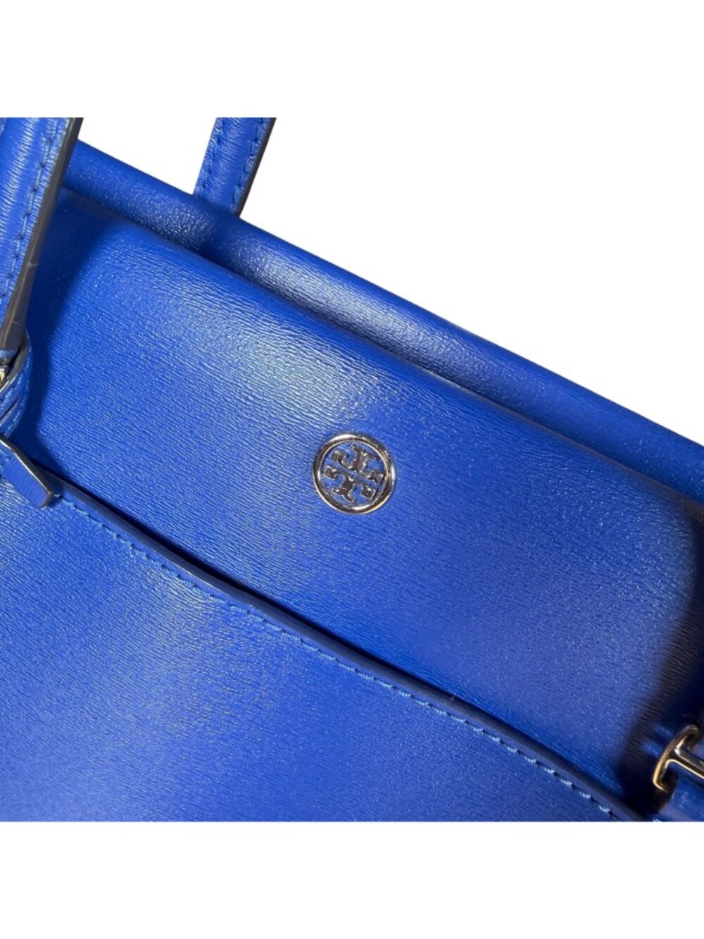 Tory Burch Blue Leather Parker Tote Shoulder Bag - Picture 9 of 10
